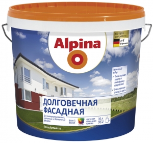 Краска водоэмульсионная "Alpina" Fassadenweiss Долговечная фасадная, 2,35л