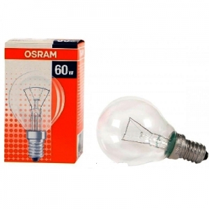 Лампа накаливания Е14 60W шар прозрачный Osram