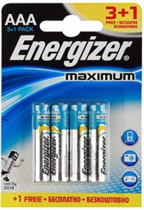 Батарейки алкалиновые LR03 Energizer Maximum (4шт)
