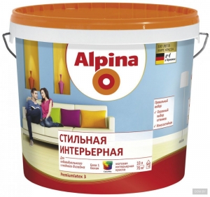 Краска водоэмульсионная "Alpina"Premiumlatex 3  Стильная интерьерная, 2,35л (База 3)